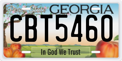 GA license plate CBT5460