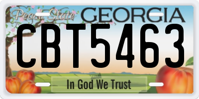 GA license plate CBT5463