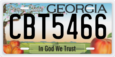 GA license plate CBT5466