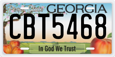 GA license plate CBT5468