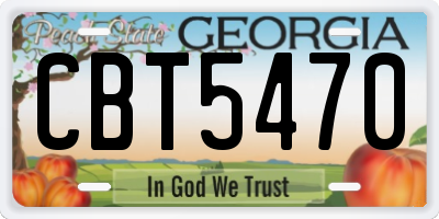 GA license plate CBT5470