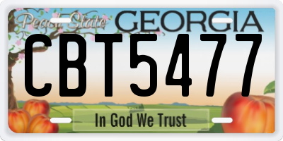 GA license plate CBT5477
