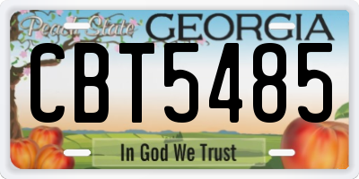 GA license plate CBT5485