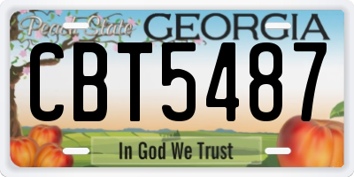 GA license plate CBT5487