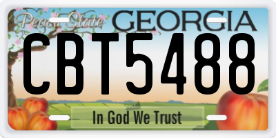 GA license plate CBT5488