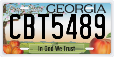 GA license plate CBT5489