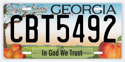 GA license plate CBT5492