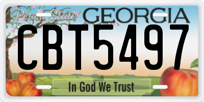 GA license plate CBT5497