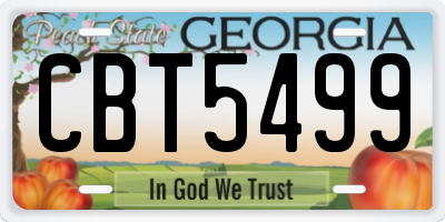 GA license plate CBT5499