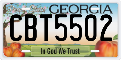 GA license plate CBT5502