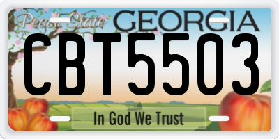 GA license plate CBT5503