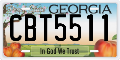 GA license plate CBT5511