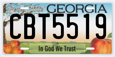 GA license plate CBT5519