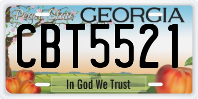 GA license plate CBT5521
