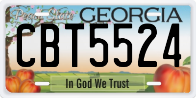GA license plate CBT5524
