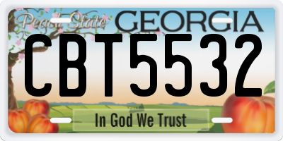 GA license plate CBT5532