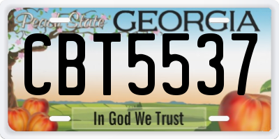 GA license plate CBT5537
