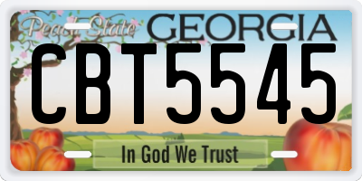 GA license plate CBT5545