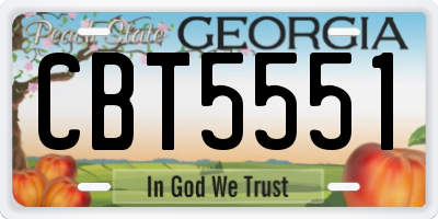 GA license plate CBT5551