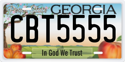 GA license plate CBT5555