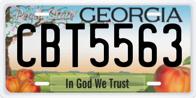 GA license plate CBT5563