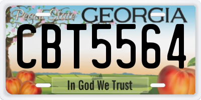 GA license plate CBT5564