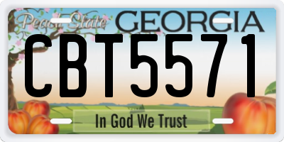 GA license plate CBT5571
