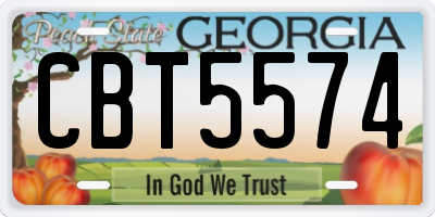 GA license plate CBT5574