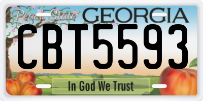 GA license plate CBT5593