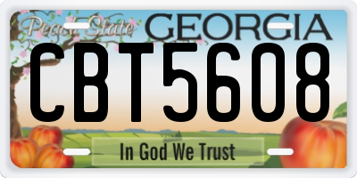 GA license plate CBT5608
