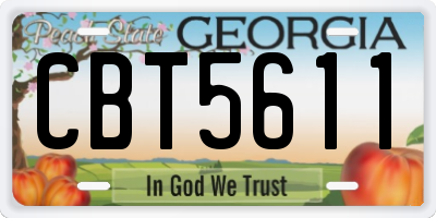 GA license plate CBT5611