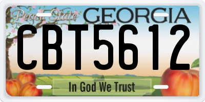 GA license plate CBT5612