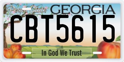 GA license plate CBT5615