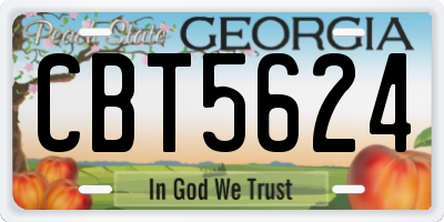 GA license plate CBT5624