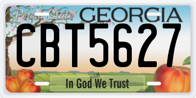 GA license plate CBT5627