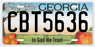 GA license plate CBT5636