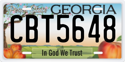 GA license plate CBT5648