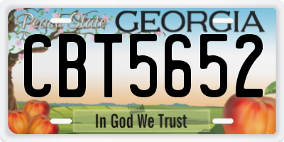 GA license plate CBT5652