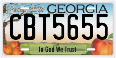 GA license plate CBT5655