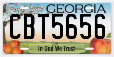 GA license plate CBT5656