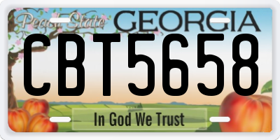 GA license plate CBT5658