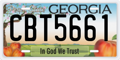 GA license plate CBT5661