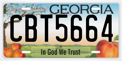 GA license plate CBT5664