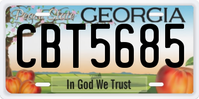 GA license plate CBT5685