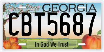 GA license plate CBT5687