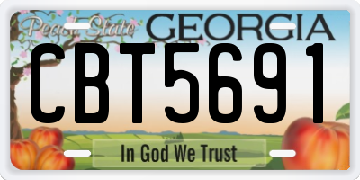 GA license plate CBT5691