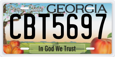 GA license plate CBT5697