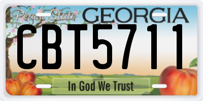 GA license plate CBT5711