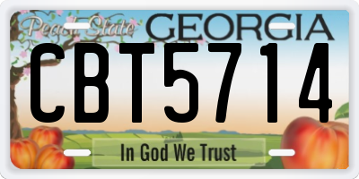 GA license plate CBT5714