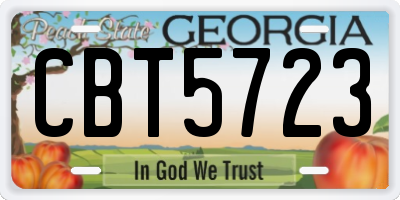 GA license plate CBT5723